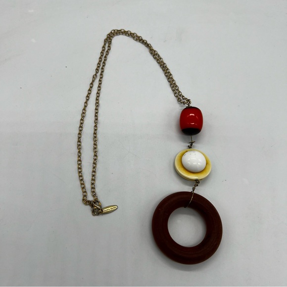 Lenora Dame Bead Circle Orange Necklace - Picture 5 of 6